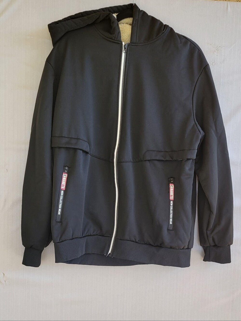 Men's Black Hooded Zip-Up Sweater Jacket Sport Outweare Hoodie